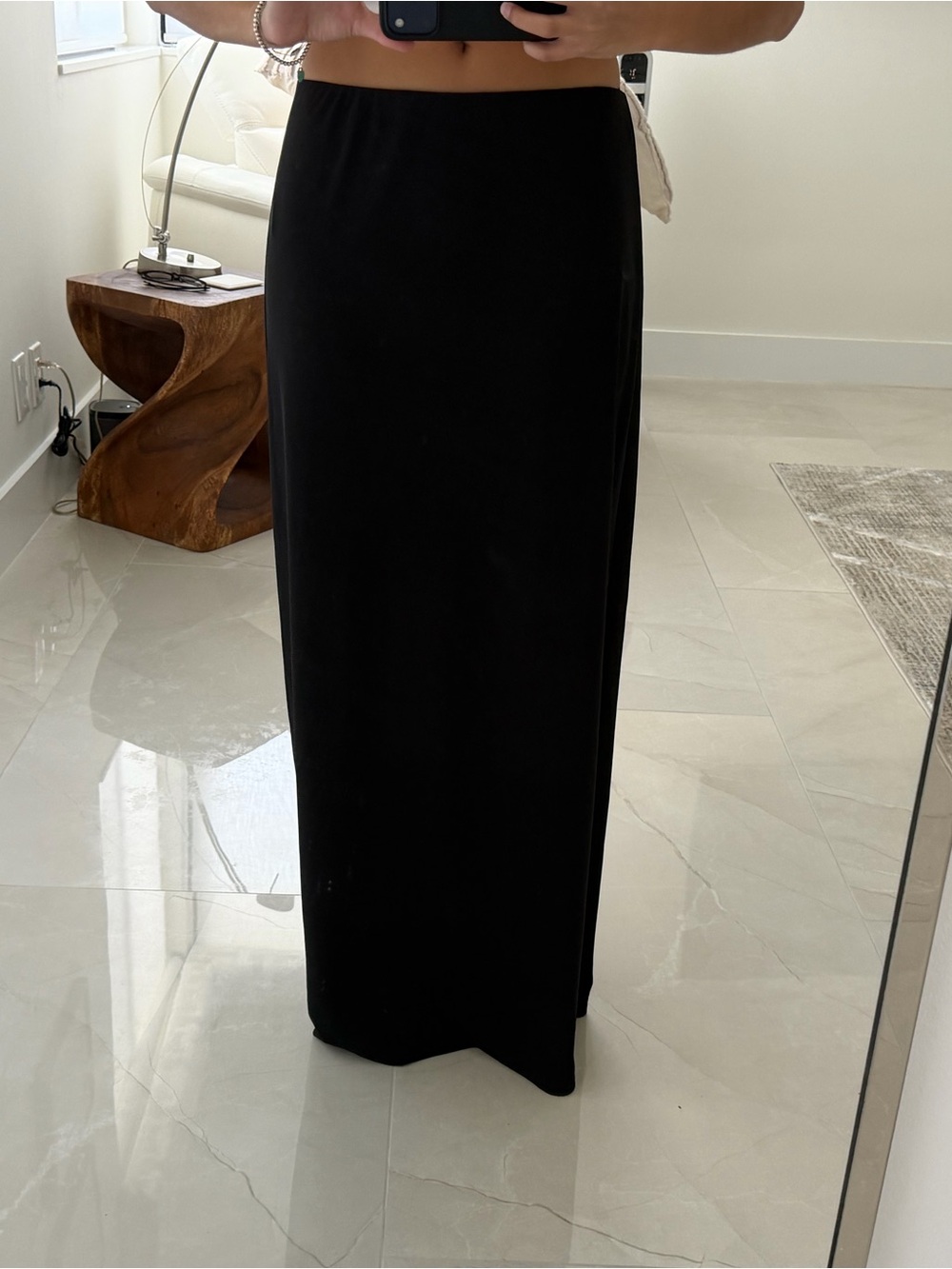 WAYF Classic Black Maxi Skirt